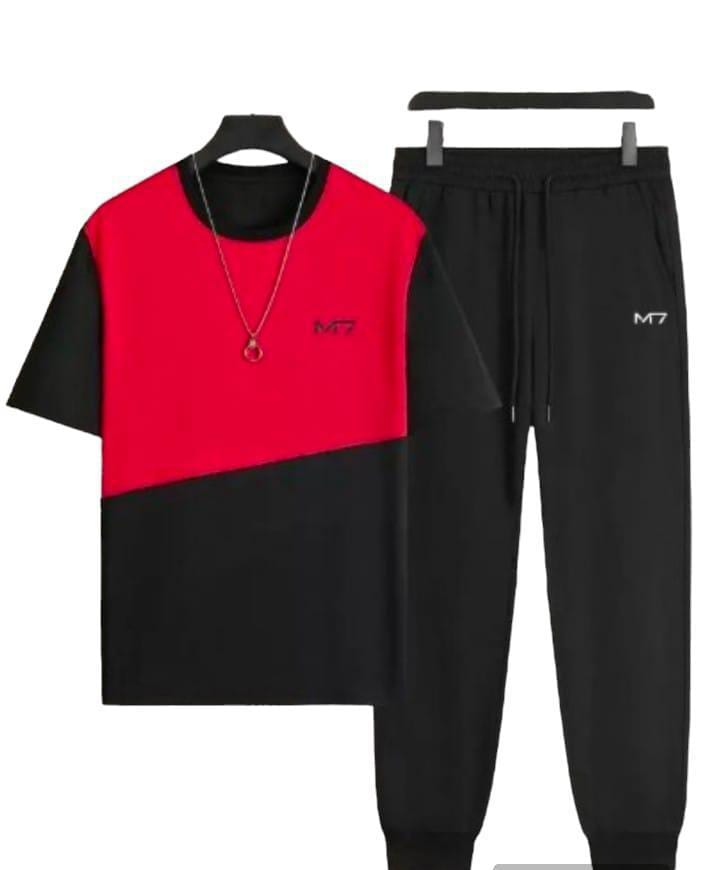 Men’s Printed Polyester Tracksuit | 2-Piece Casual Set