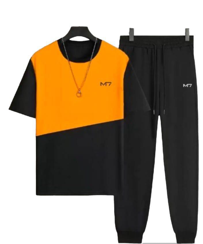 Men’s Printed Polyester Tracksuit | 2-Piece Casual Set