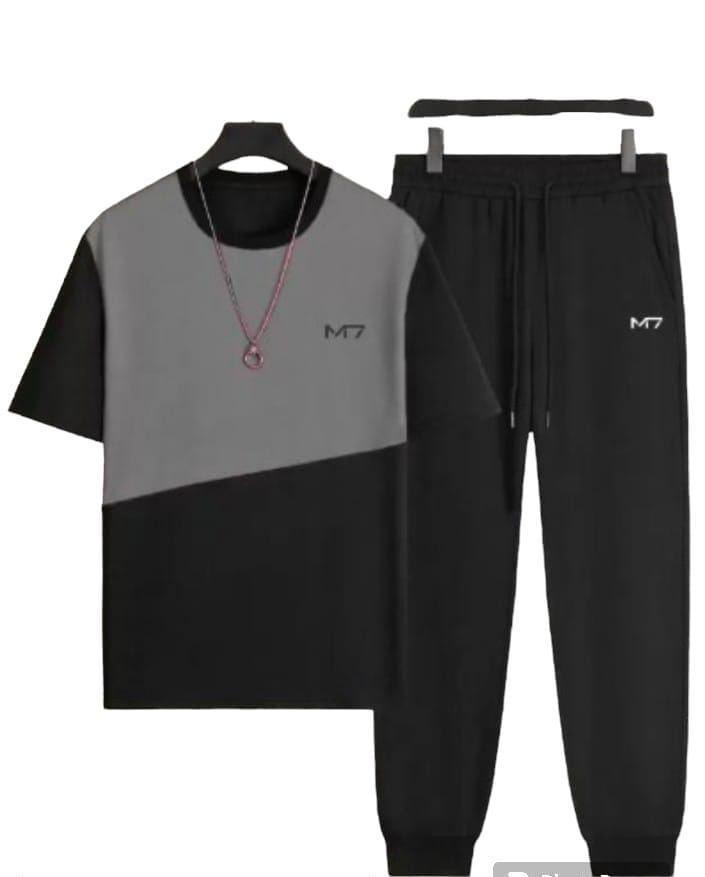Men’s Printed Polyester Tracksuit | 2-Piece Casual Set
