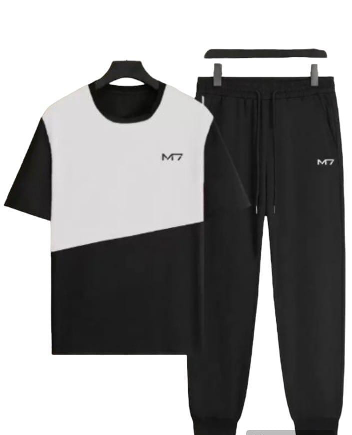 Men’s Printed Polyester Tracksuit | 2-Piece Casual Set
