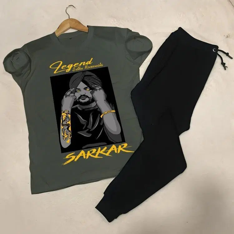 2 Pcs Men's Jersey Printed Track Suit
