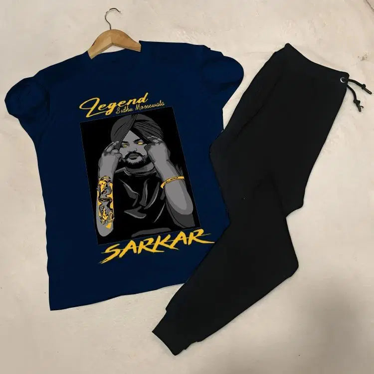 2 Pcs Men's Jersey Printed Track Suit