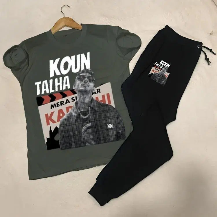 2 Pcs Men's Talha Anjum Printed Track Suit